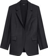 Theory Notched Lapel Silk Blazer