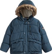 Rothschild Kids' Grosgrain Faux Fur Trim Parka