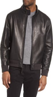 Vince Harrington Leather Bomber Jacket