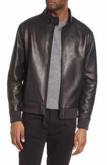 Vince Harrington Leather Bomber Jacket