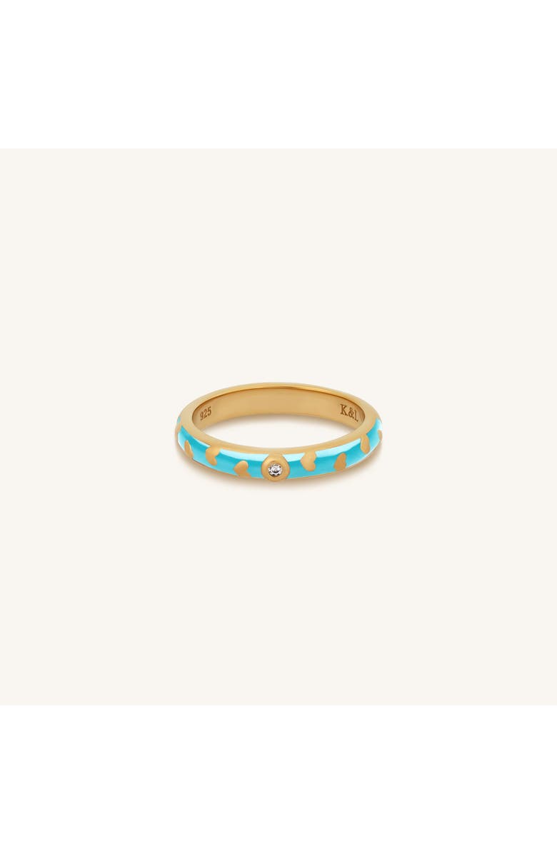Karma and Luck Illuminated Love Gold Hearts Ring, Main, color, Turquoise