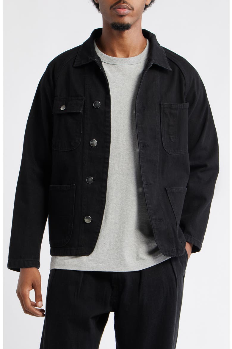 Organic Cotton Denim Jacket, Main, color, DARK WASH