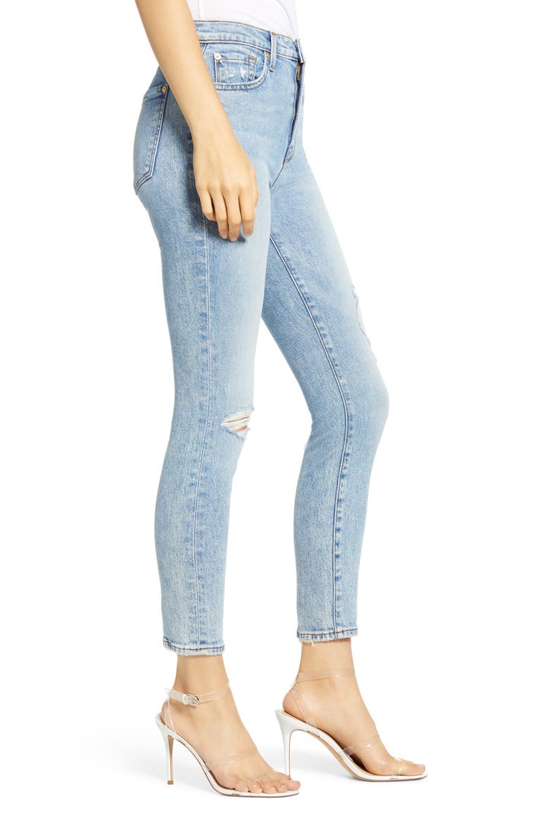 High Waist Ankle Skinny Jeans, Alternate, color, VAIL