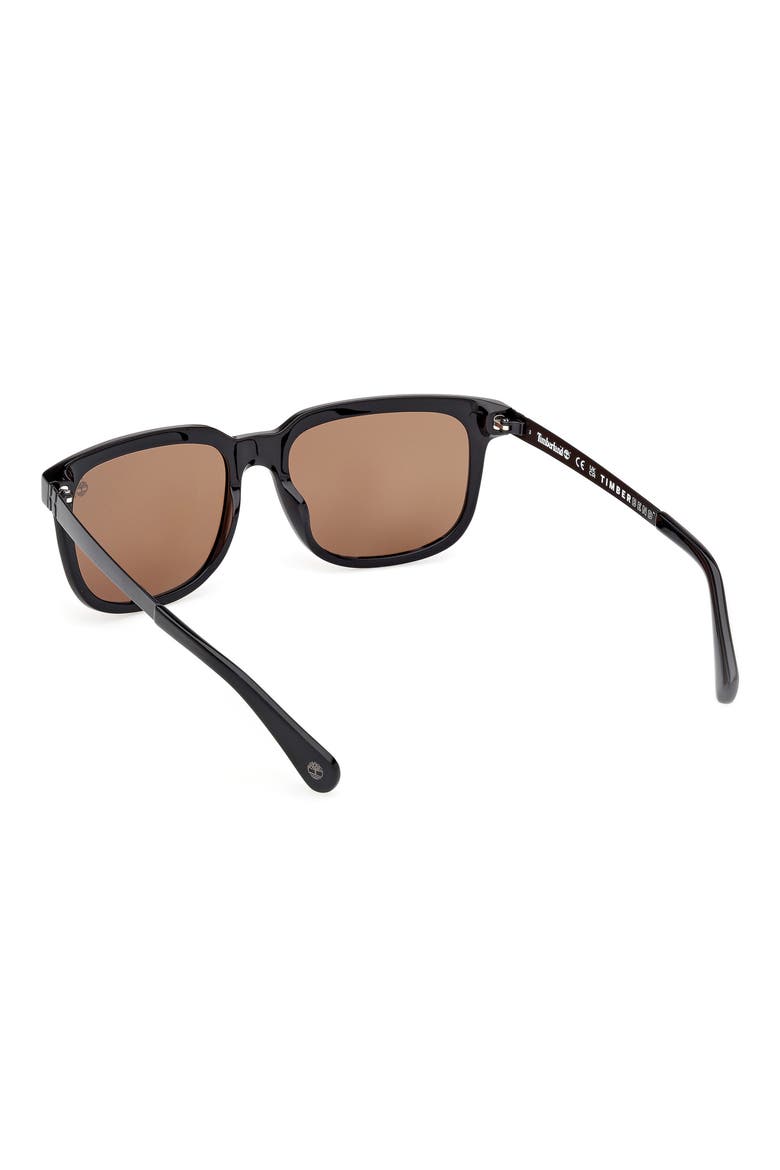 60mm Sunglasses, Alternate, color, SHINY BLACK / BROWN POLARIZED