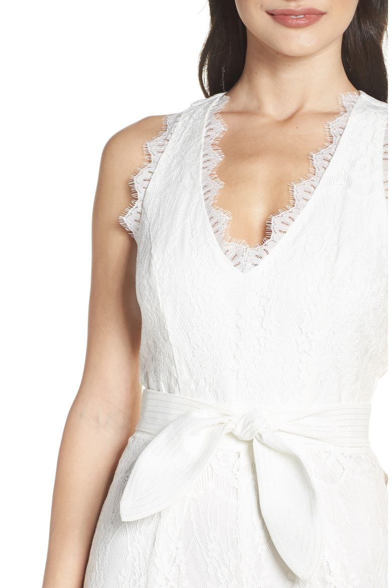 Scallop Trim Lace Jumpsuit, Alternate, color, OFF WHITE