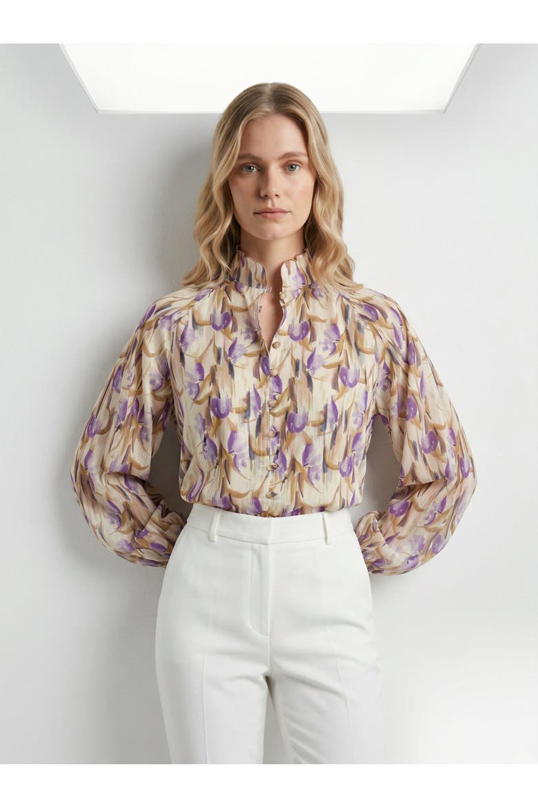 Yesenia High Neck Shirt, Alternate, color, Multi Color