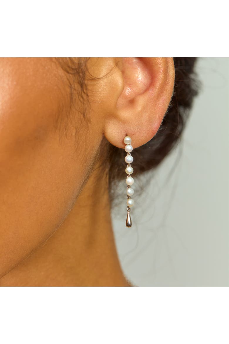 Royal Pearl Drop Earrings, Alternate, color, Sterling Silver