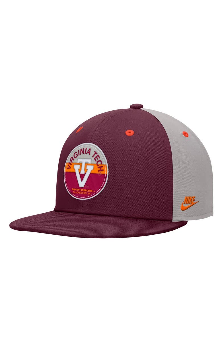 Nike Men's Nike Maroon Virginia Tech Hokies Vintage Patch Snapback Hat, Main, color, Maroon