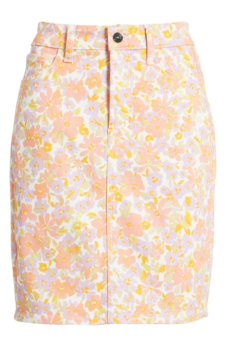 JEN7 by 7 For All Mankind Floral Print Pencil Skirt, Alternate, color, 