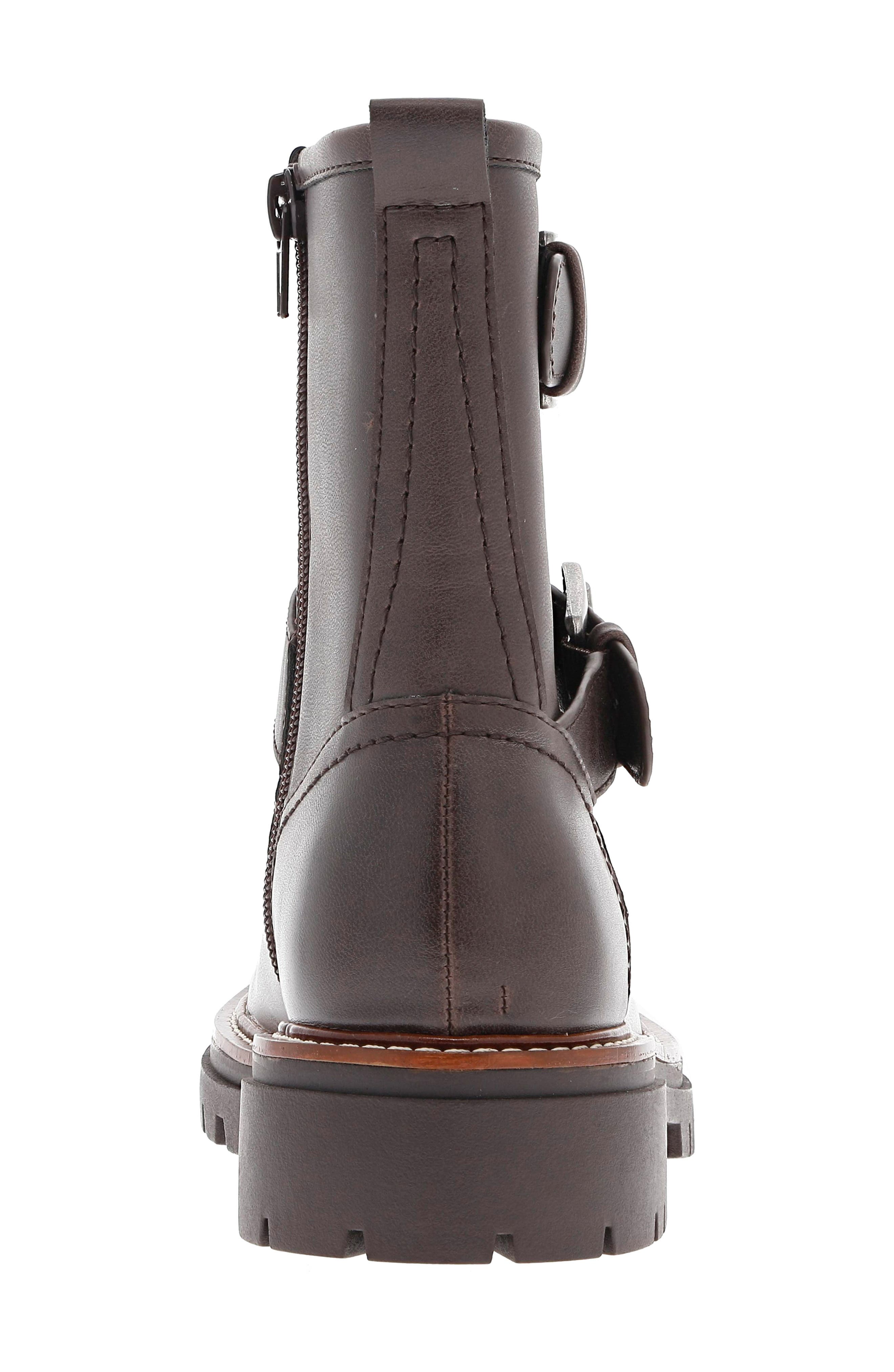 MIA Florence Water-Resistant Leather Boot, Alternate, color, Chocolate