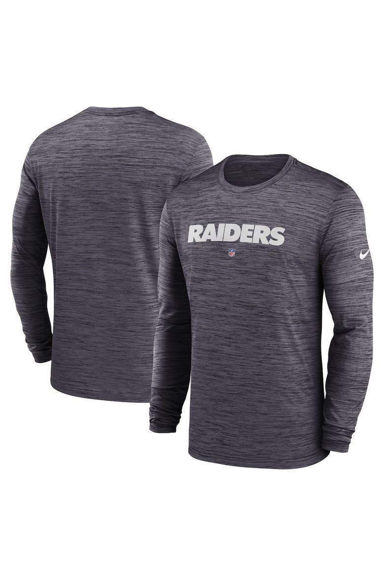 Men's Nike  Black Las Vegas Raiders Sideline Team Velocity Performance Long Sleeve T-Shirt, Main, color, Black