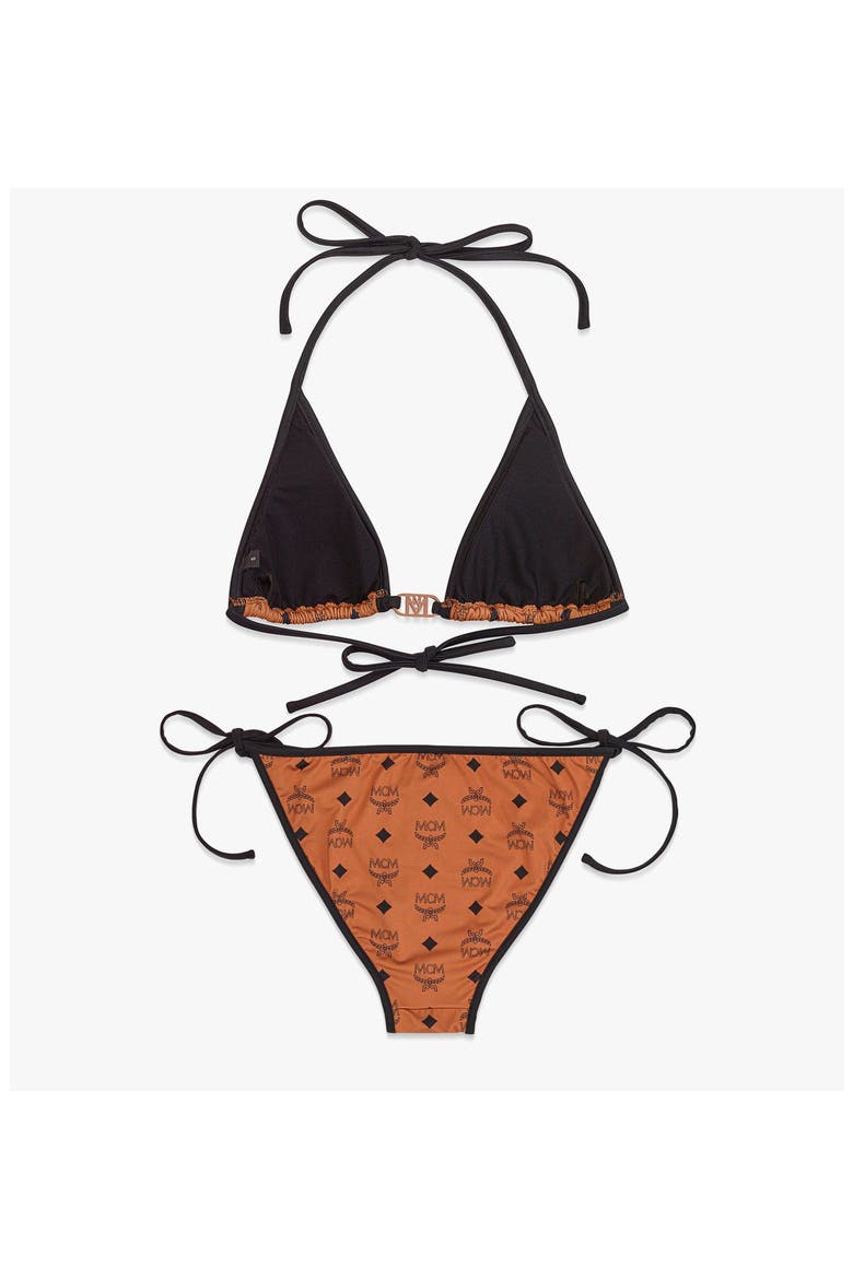 Monogram Print Bikini, Alternate, color, Cognac