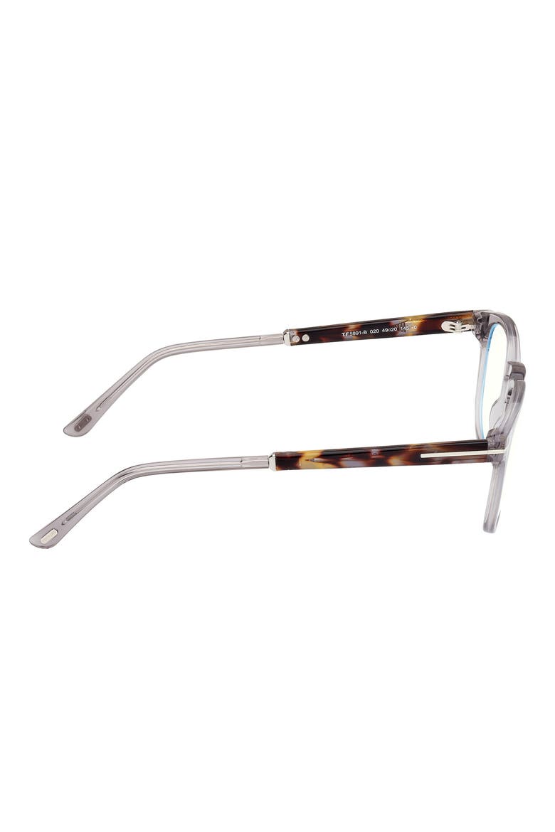49mm Round Blue Light Blocking Optical Glasses, Alternate, color, SMOKE GREY PALLADIUM