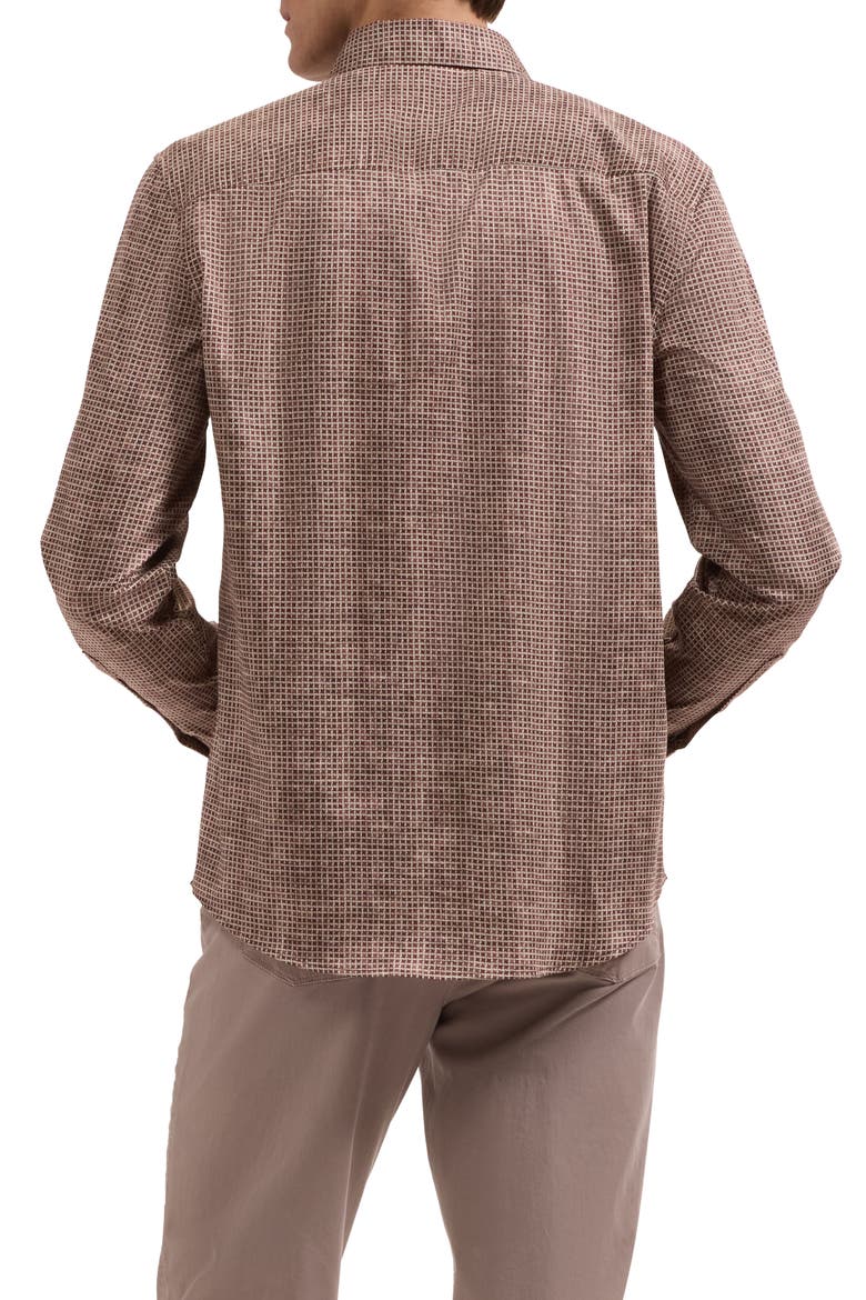 Alvin Shaped Geometric Cotton Blend Shirt, Alternate, color, SIENNA