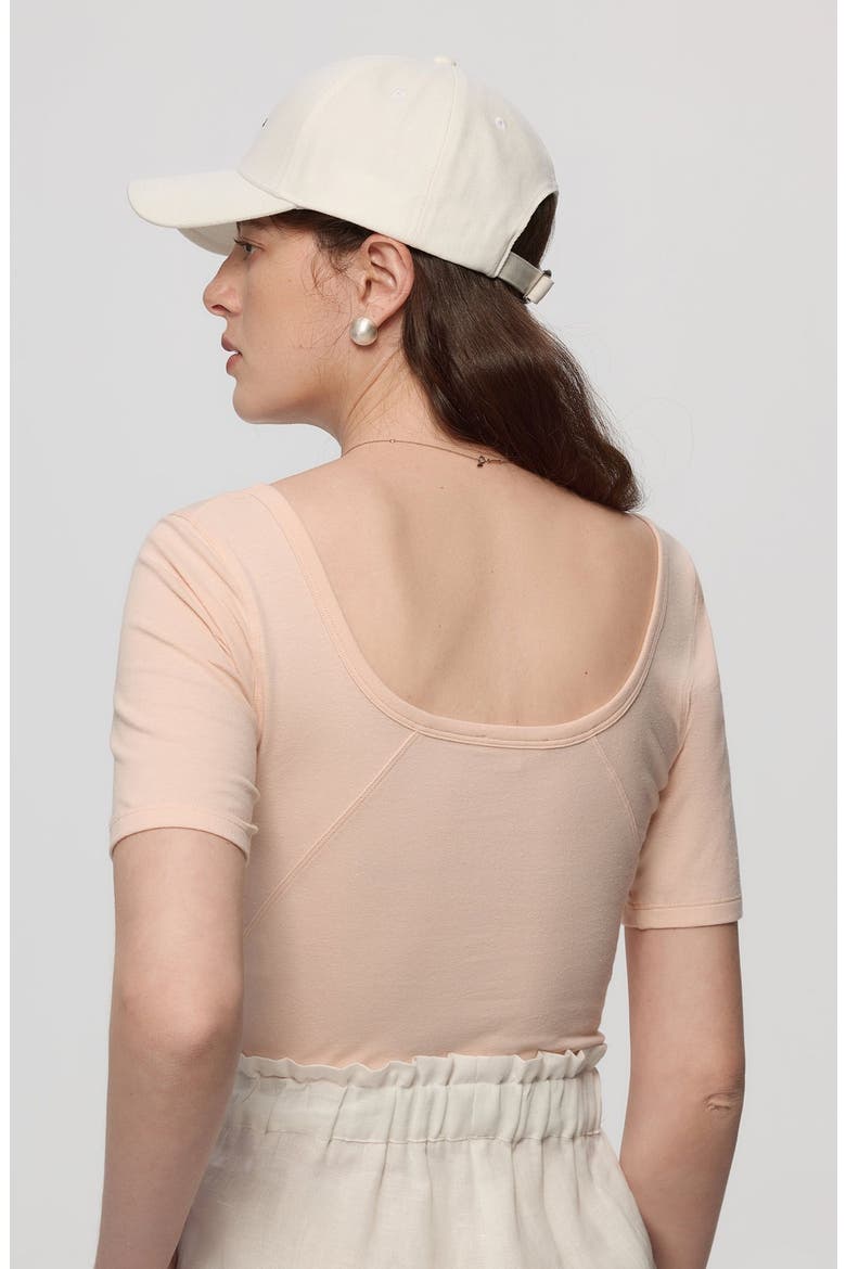 Classics Squareneck T-Shirt, Alternate, color, Peach
