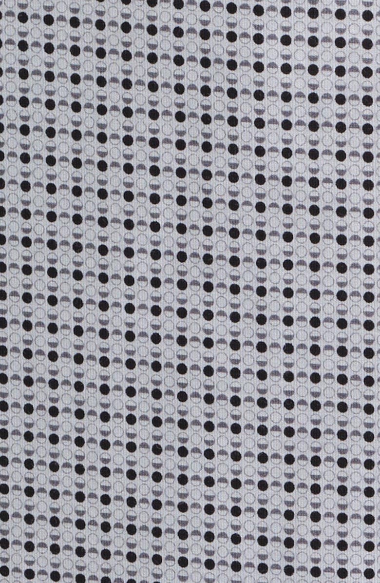 Bugatchi Miles OoohCotton<sup>®</sup> Neat Dot Print Short Sleeve Button-Up Shirt, Alternate, color, Platinum