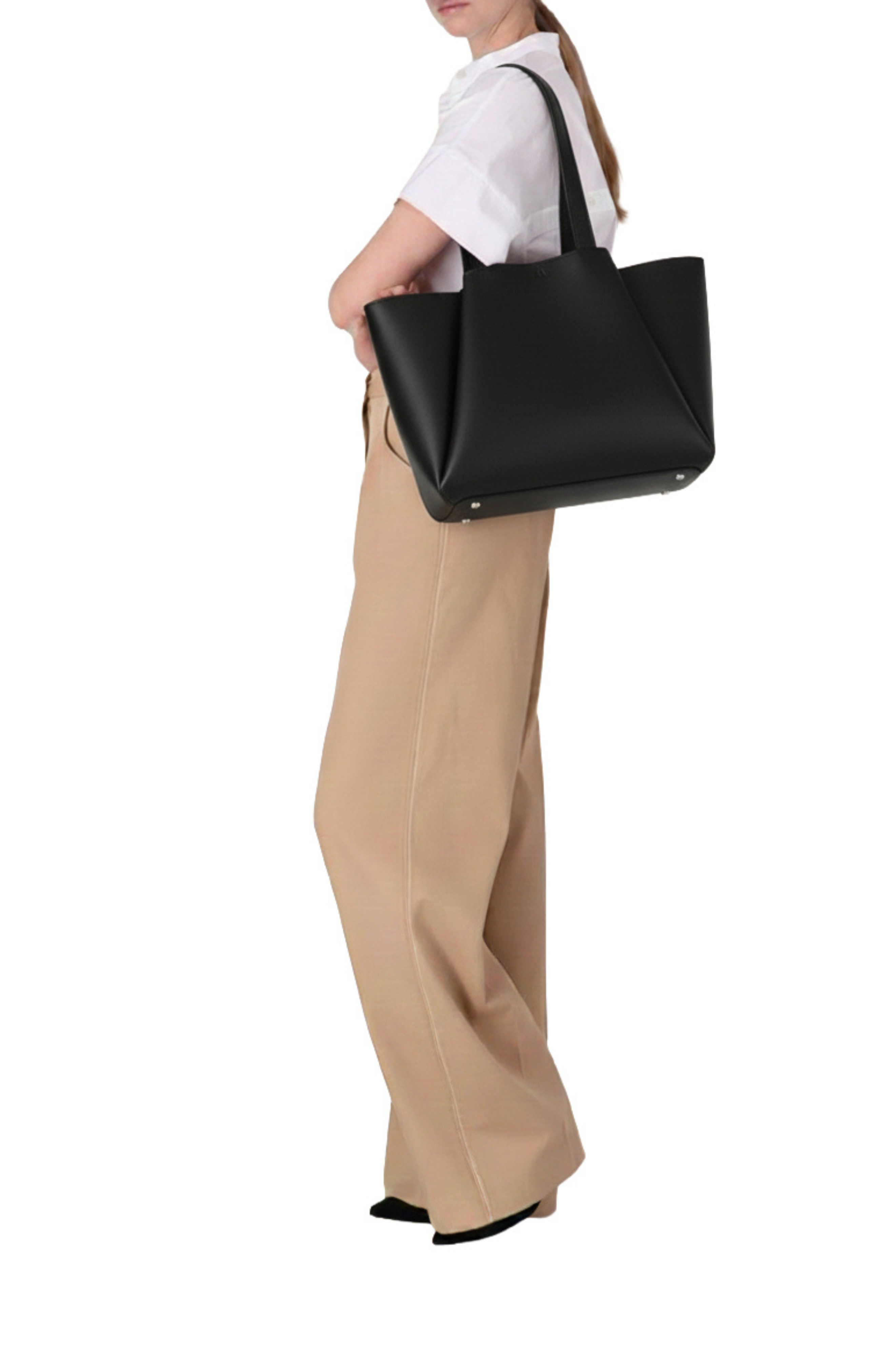 KAAI Midi Pyramid Tote Bag, Alternate, color, Black