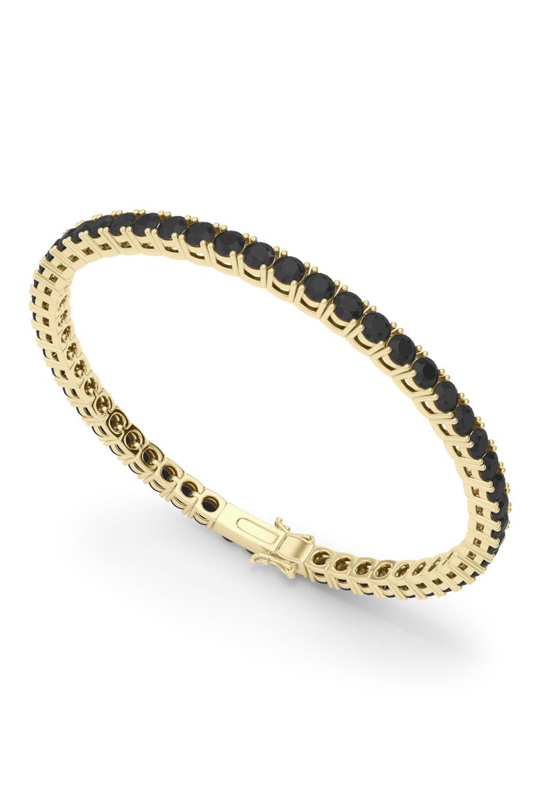 Lab Created Black Diamond Tennis Bracelet, Alternate, color, YELLOW GOLD/ DIAMOND