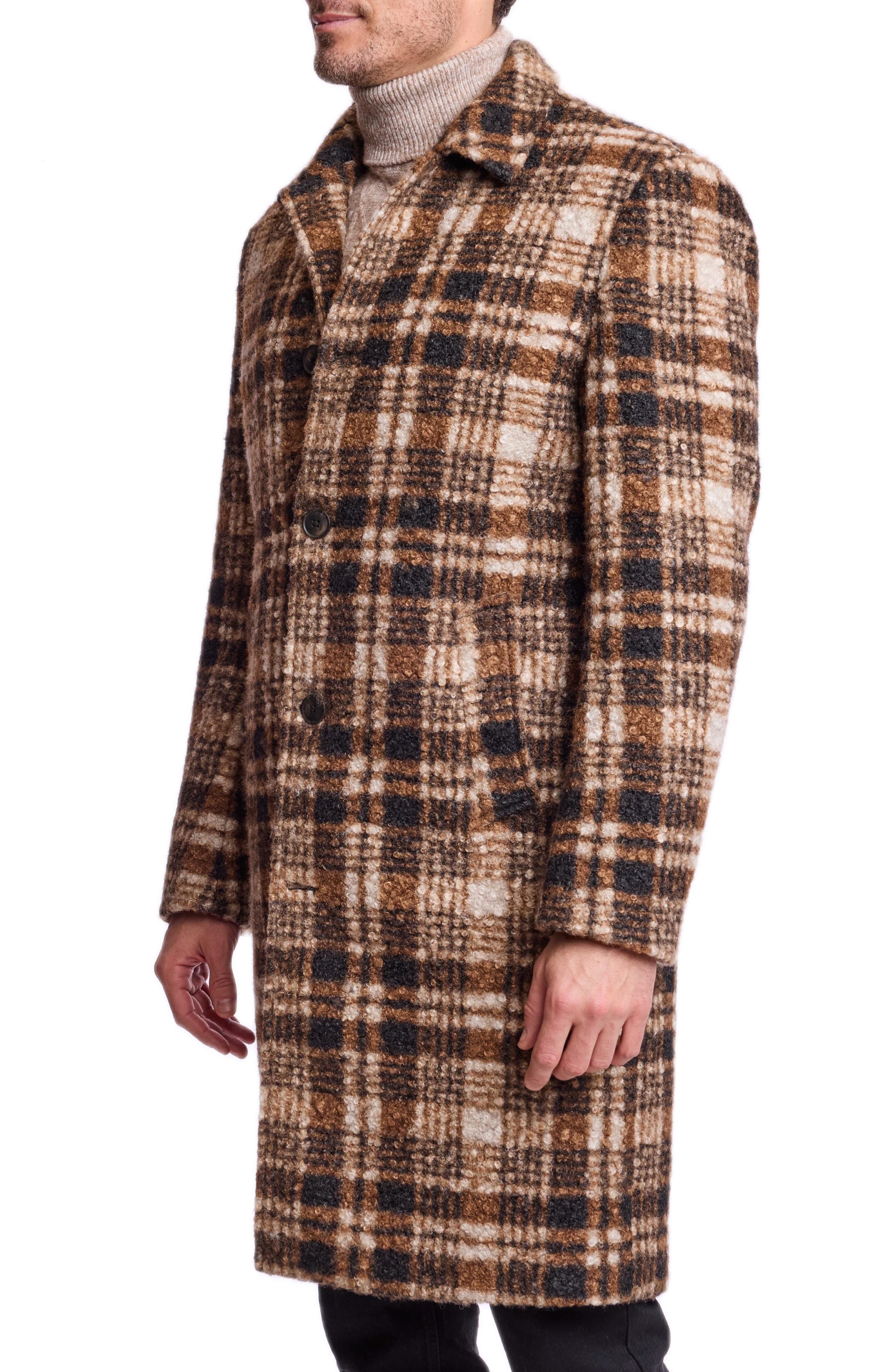 PAISLEY & GRAY Plaid Slash Pocket Overcoat (Men) | Nordstromrack