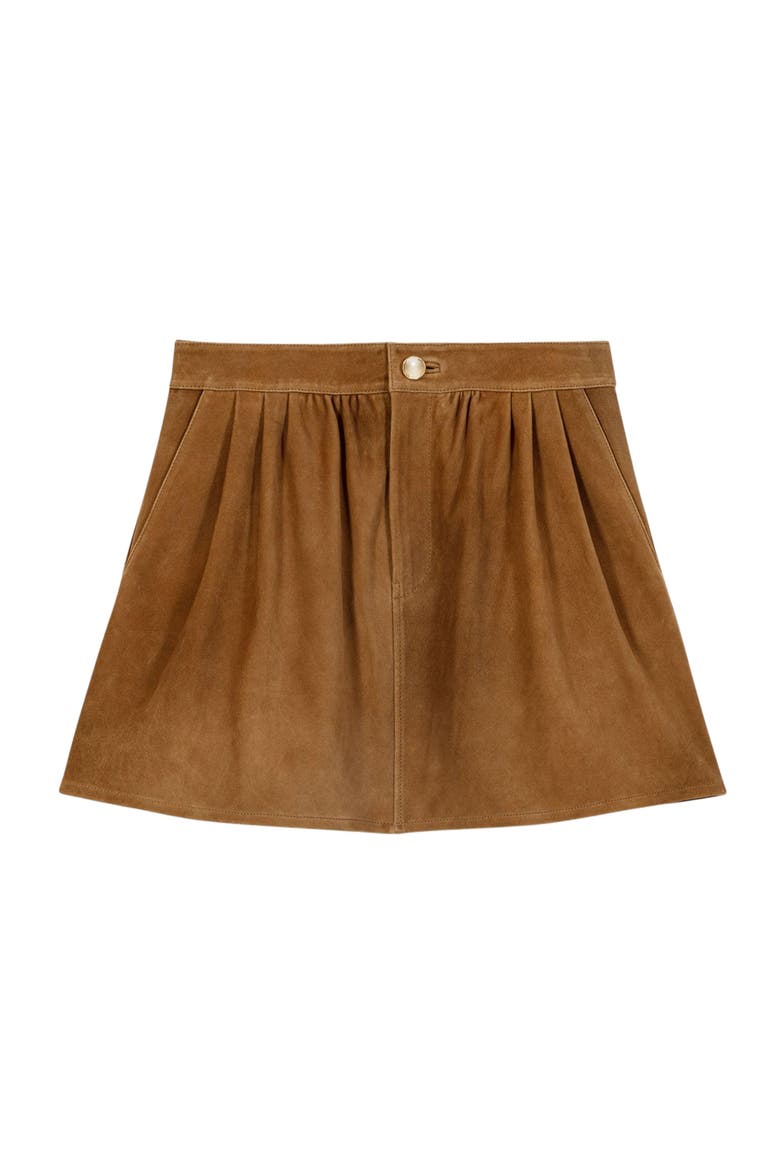 Short suede skirt, Alternate, color, Camel