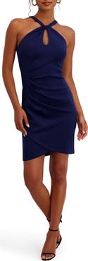 Siena Ruched Body-Con Scuba Dress