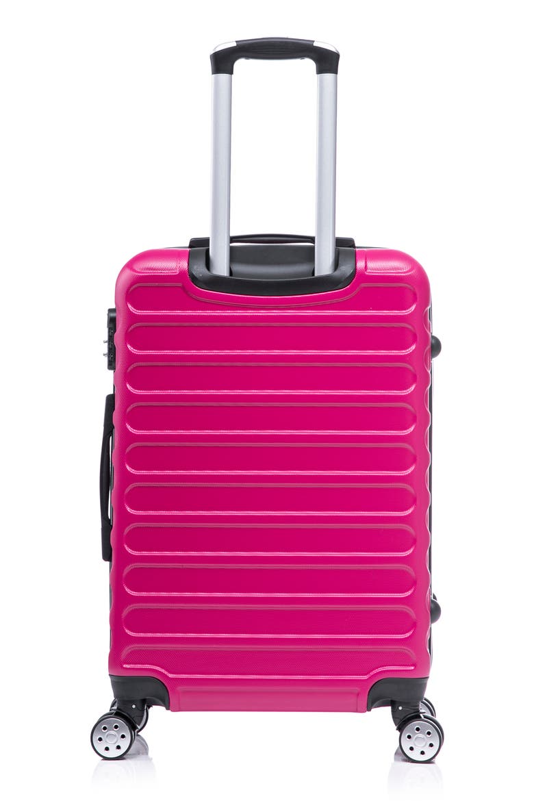 Carravia Hardshell 3-Piece Spinner Luggage Set, Alternate, color, FUSHA