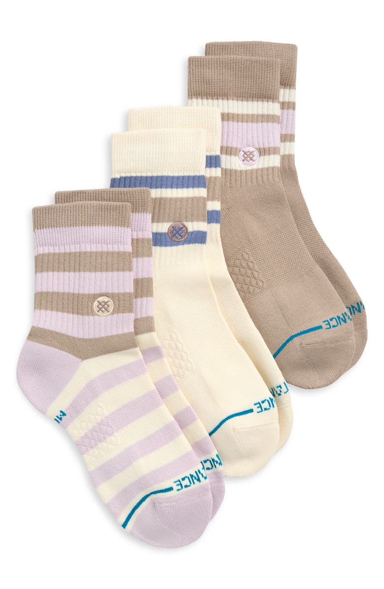 Stance Sherbert Assorted 3-Pack Quarter Crew Socks, Main, color, 