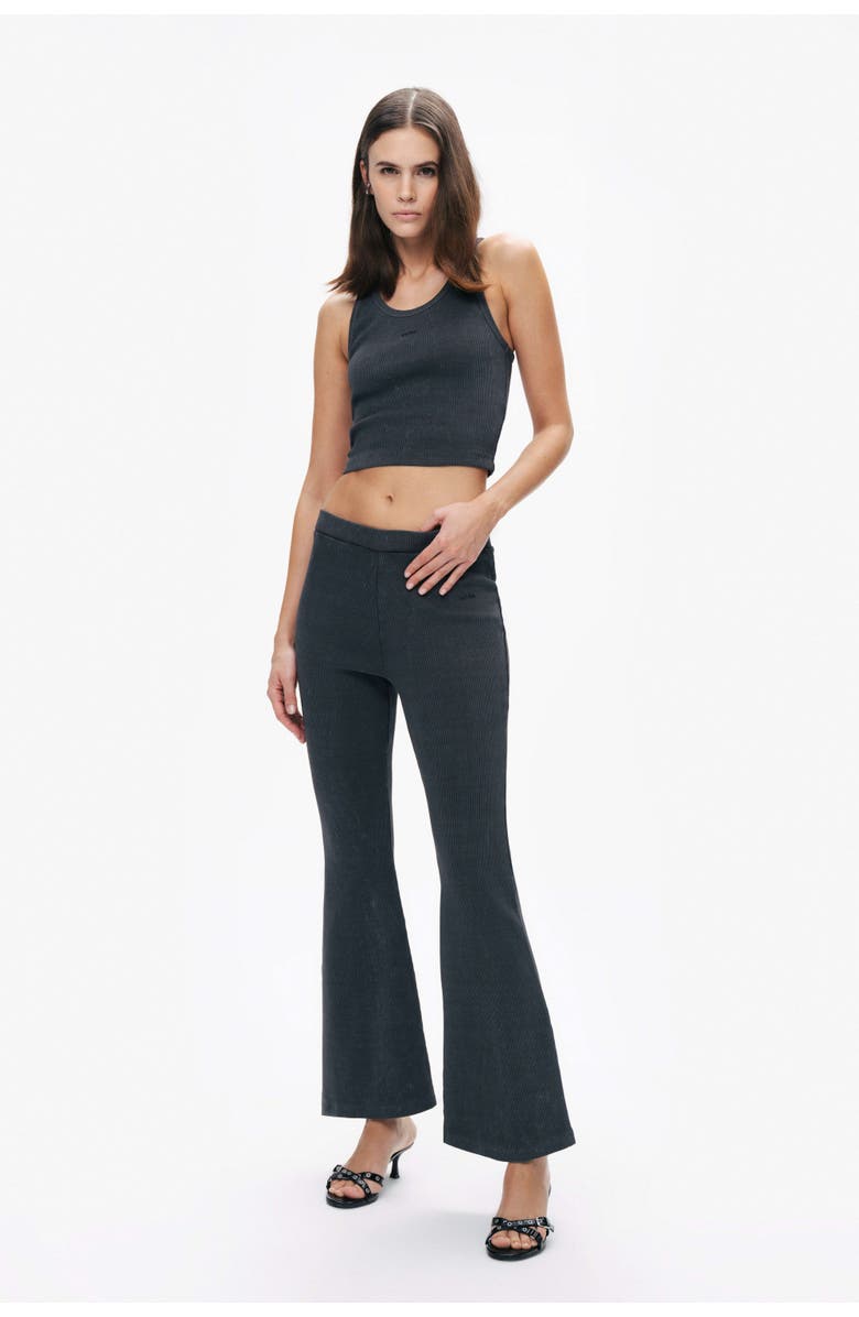 Nocturne Ribbed Bell-Bottom Pants, Alternate, color,