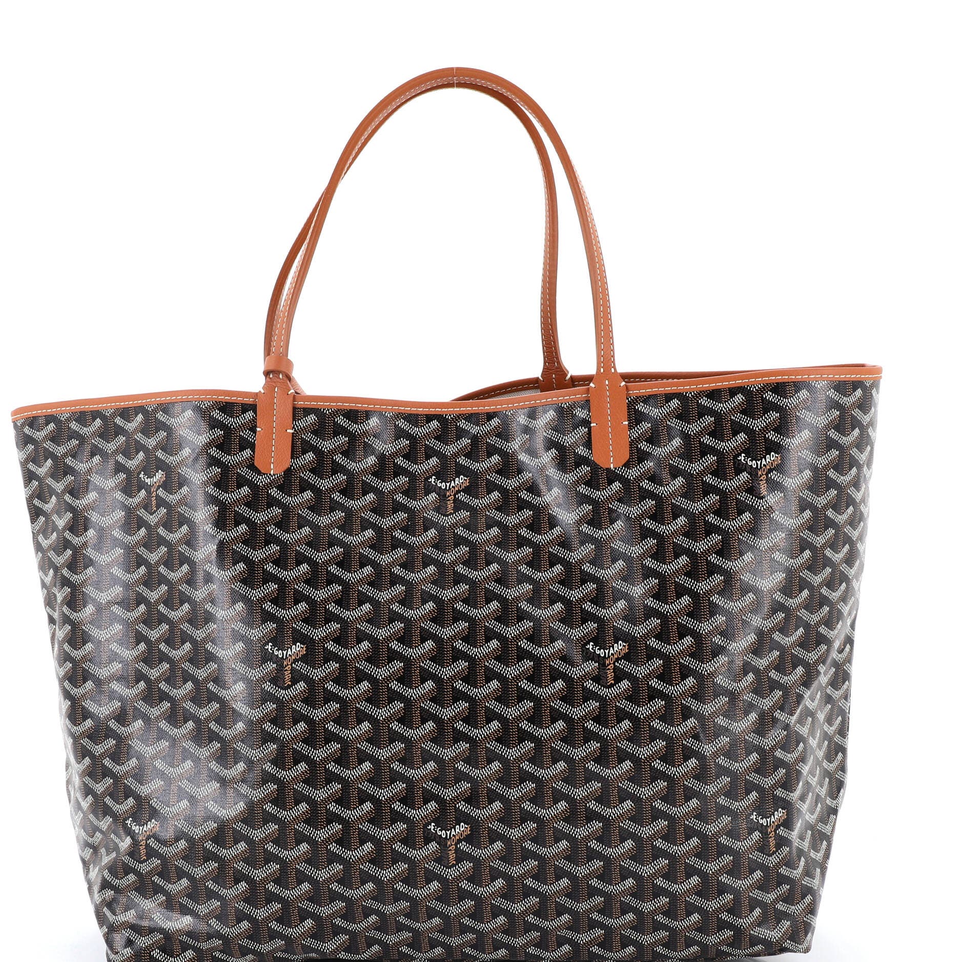 Pre-Owned Goyard Saint Louis Tote Coated Canvas GM, Main, color, Brown