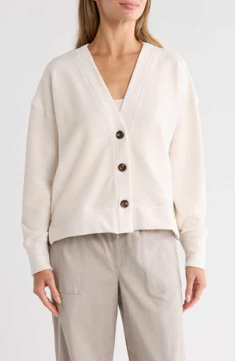 Splendid Reversed Terry V-Neck Cardigan