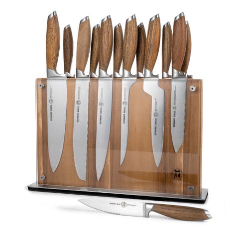 Bonded Teak 15-Piece Knife Block Set