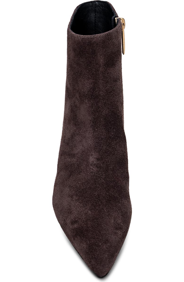 L'AGENCE Lilly Pointed Toe Bootie, Alternate, color, Dark Brown Suede