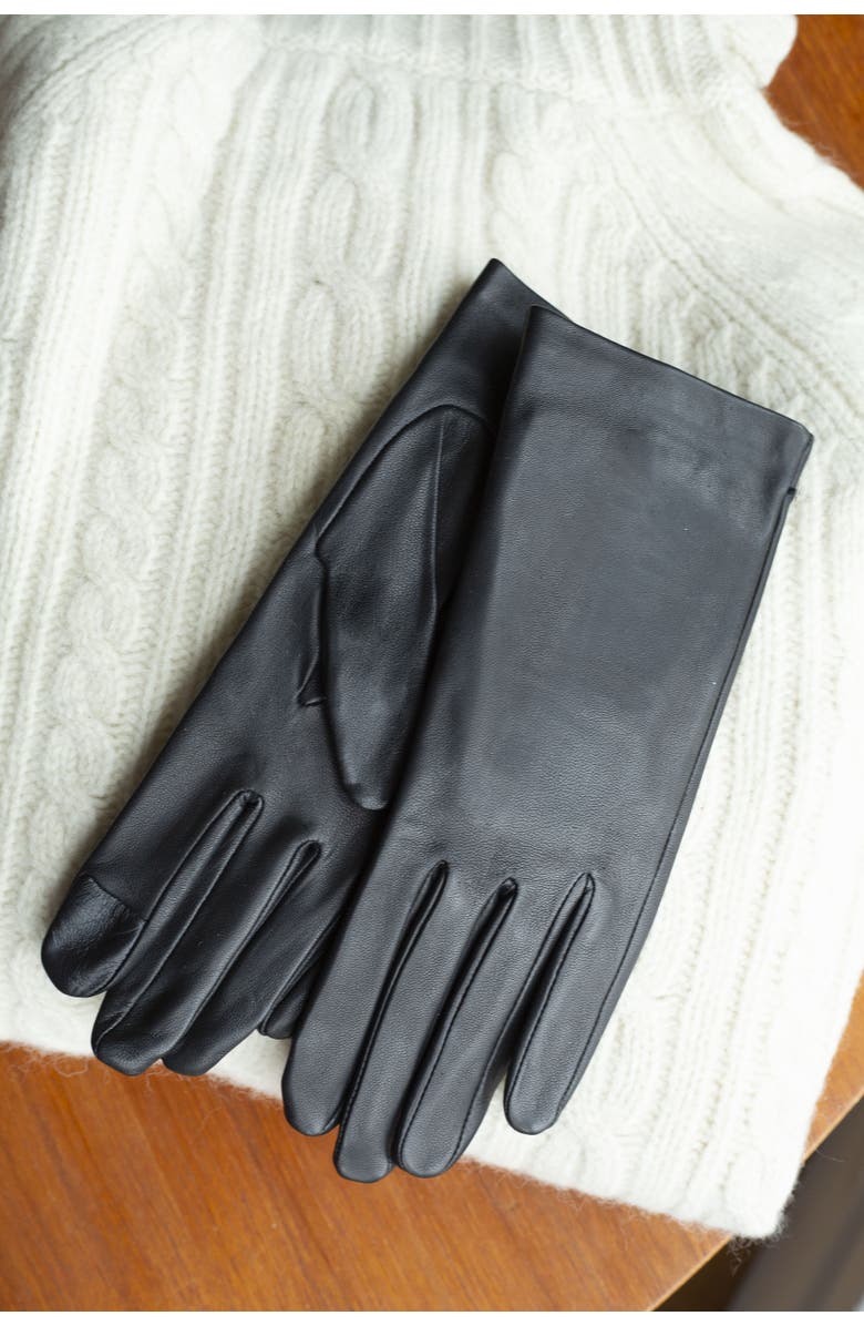 Agnelle Kate Leather Gloves, Alternate, color, Black