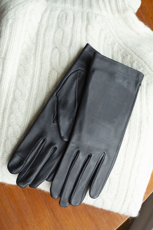 Agnelle Kate Leather Gloves In Black