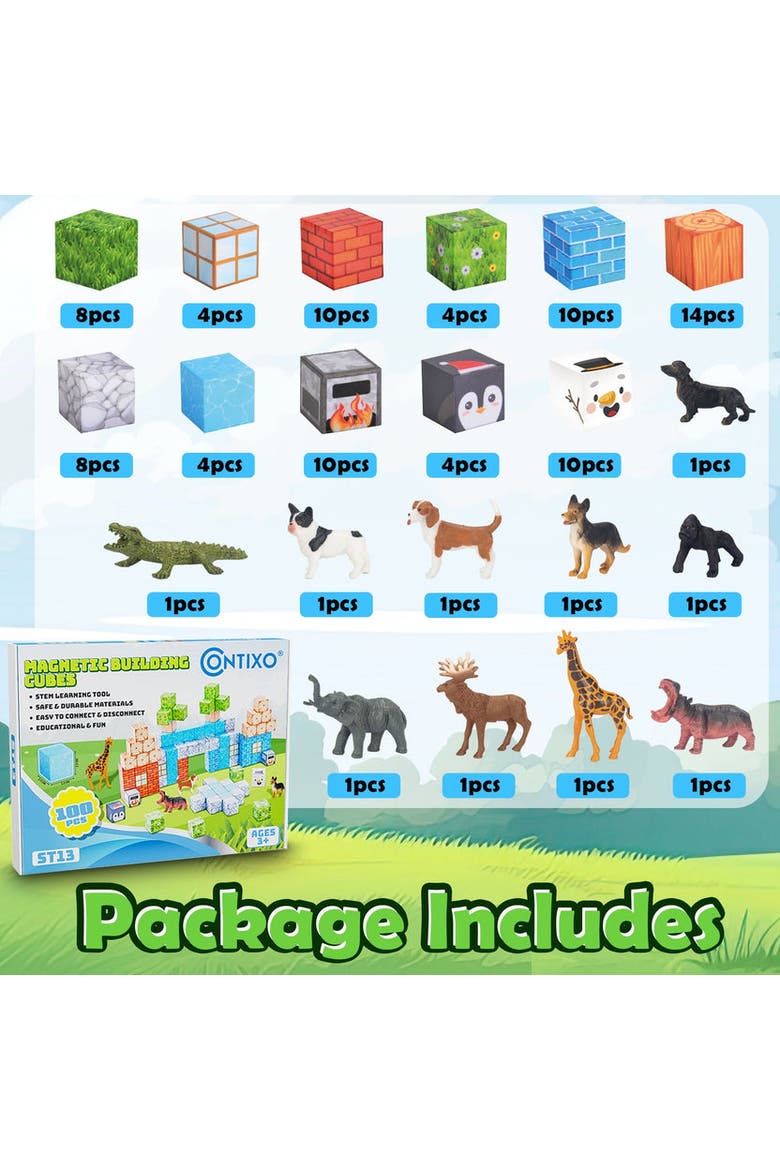 100 Pcs Magnetic Building Cube Game, Alternate, color, Multi Color
