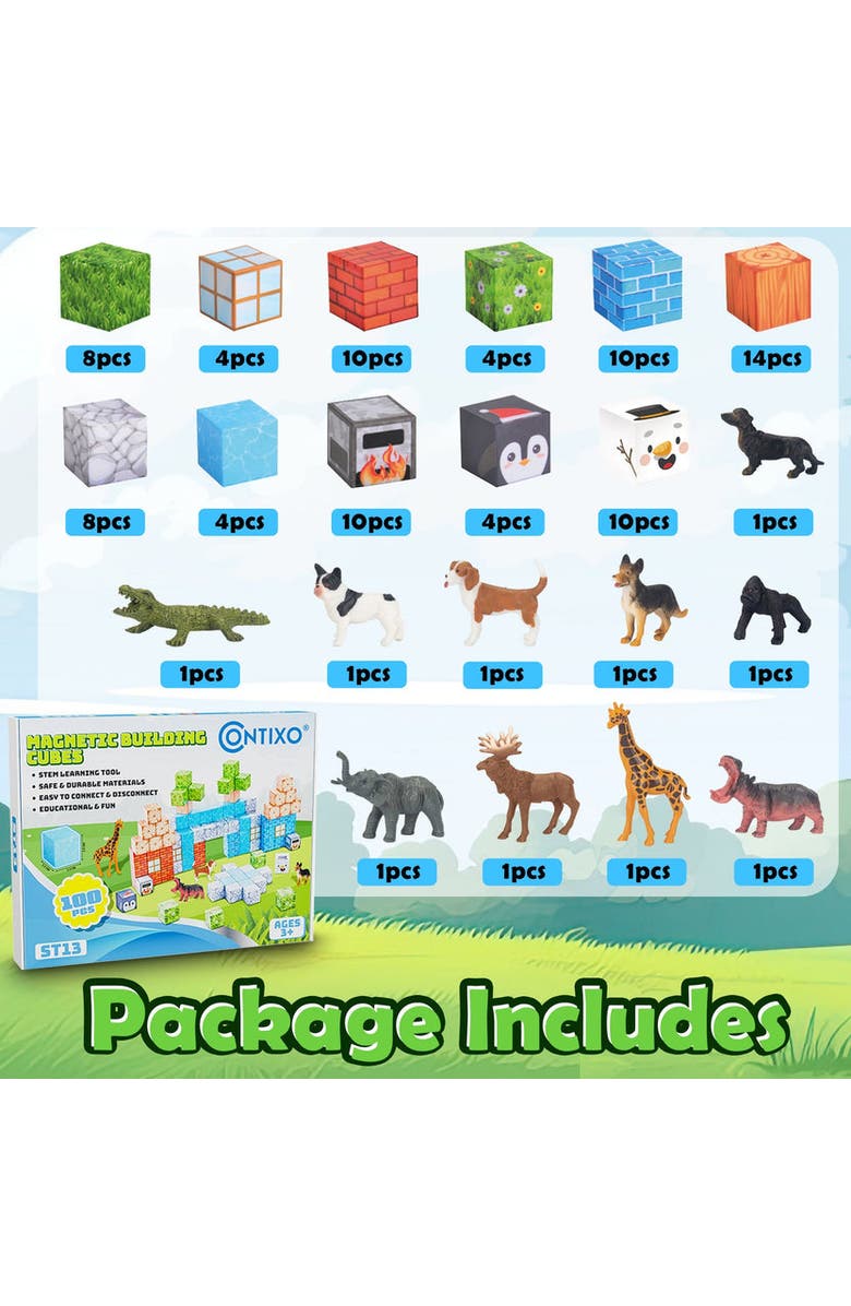 CONTIXO 100 Pcs Magnetic Building Cube Game, Alternate, color, Multi Color