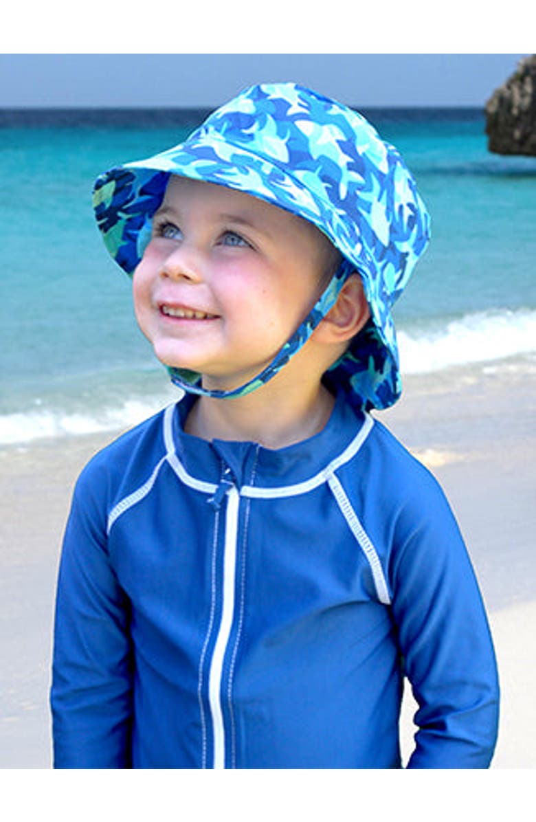 Flap Happy Kids UPF 50+ Lightweight, UV Blocking Bucket Sun Hat, Alternate, color, Mako Reef
