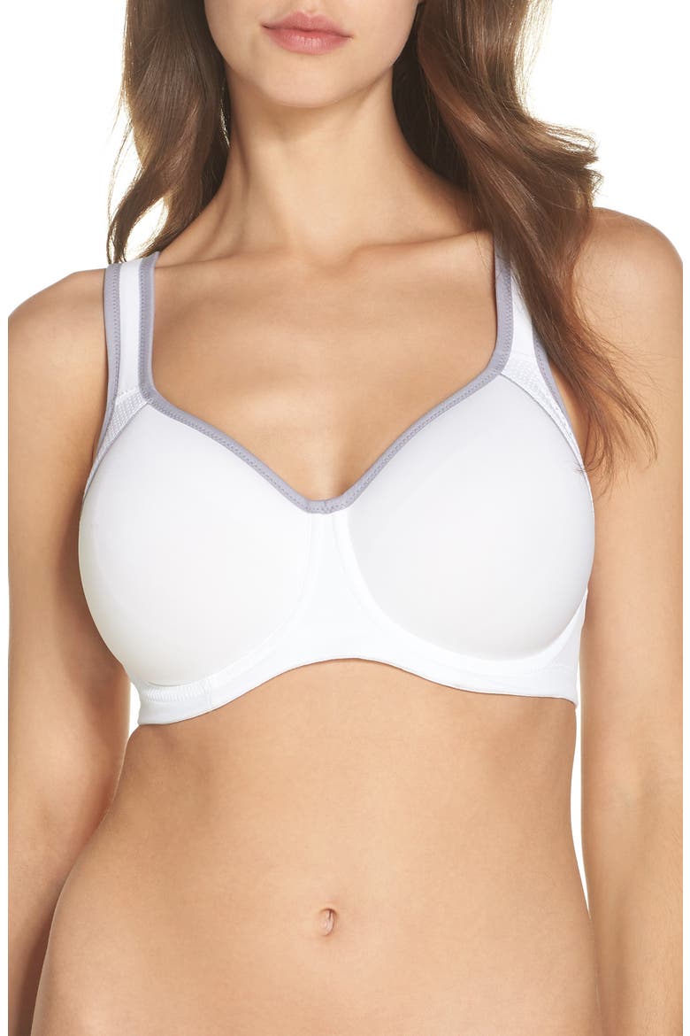 Lindsay Sport Underwire T-Shirt Bra, Main, color, WHITE/ LILAC GRAY