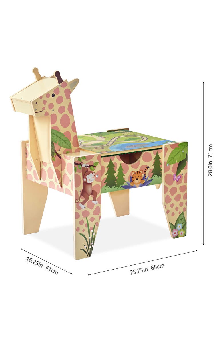Teamson Kids Jungle Giraffe 2-in-1 Activity Table, Alternate, color, Yellow