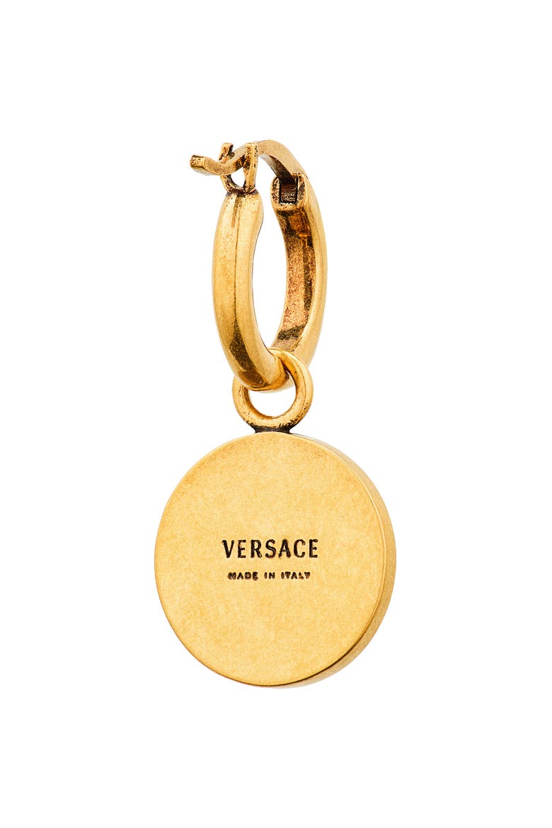 Medusa Drop Hoop Earrings, Alternate, color, GOLD 82