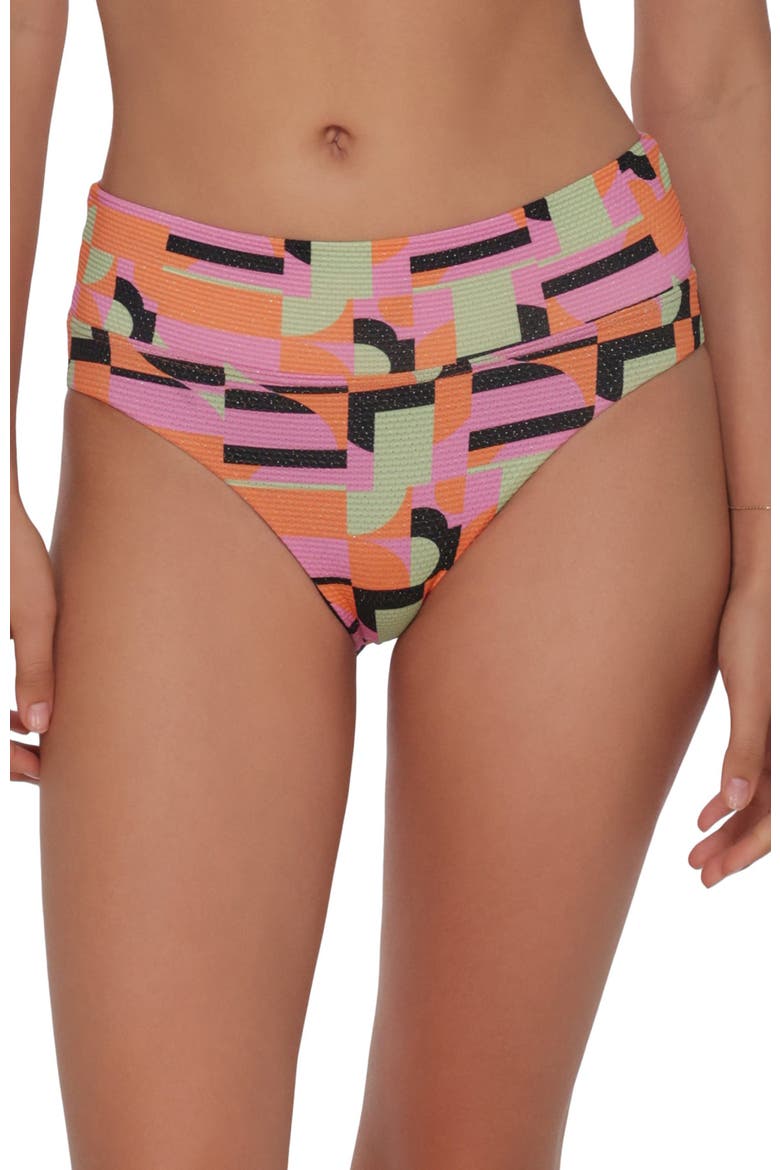 Laura Fold Over Bikini Swim Bottoms, Alternate, color, Mod Mirage Lurex
