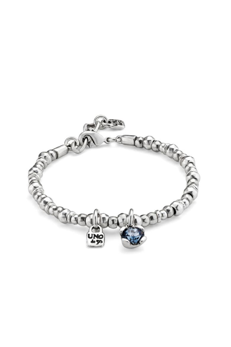 Blue Crystal Stretch Bracelet, Alternate, color, Silver