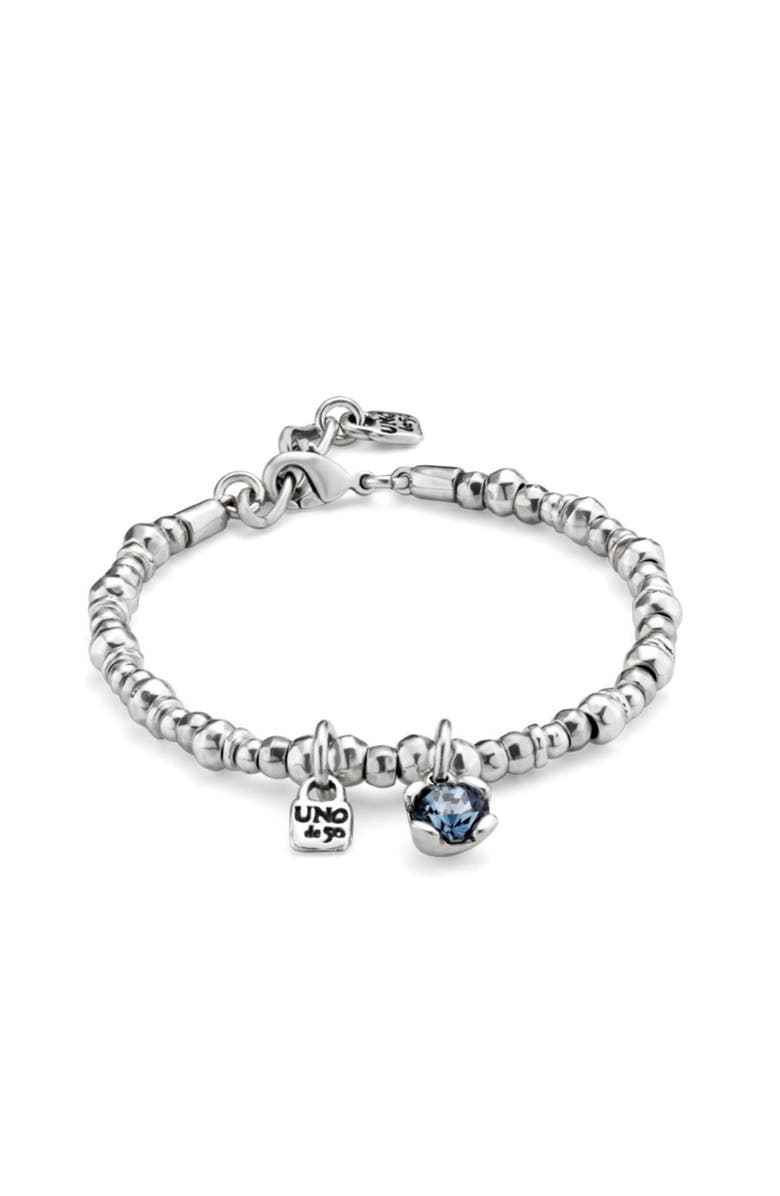 UNODE50 Blue Crystal Stretch Bracelet, Alternate, color, Silver