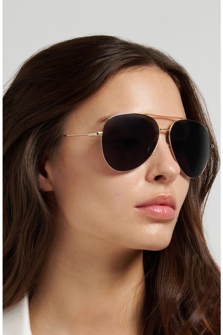 Pilot 62mm Aviator Sunglasses, Alternate, color, GOLD BLACK/ GREY