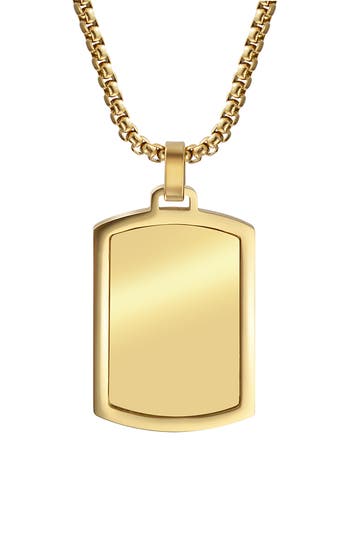 Van Heusen Dog Tag Pendant Necklace In Gold