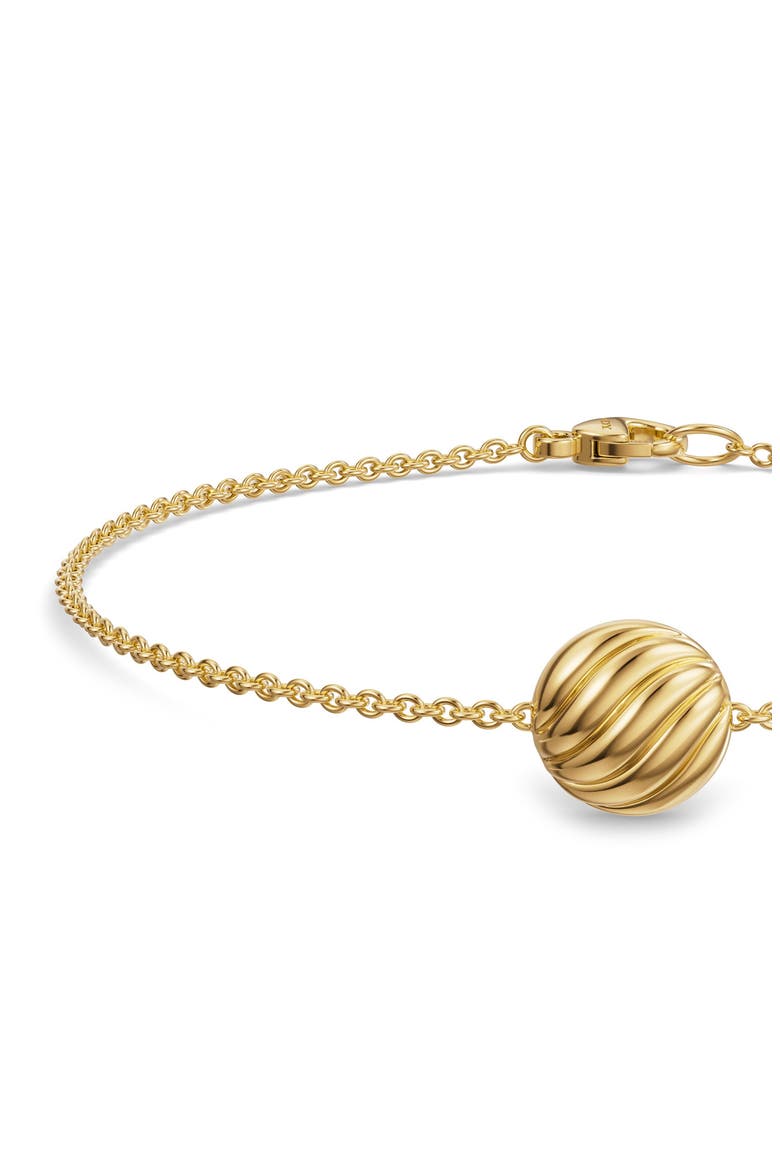Sculpted Cable Center Station Chain Bracelet in 18K Yellow Gold, 10mm, Alternate, color, GOLD