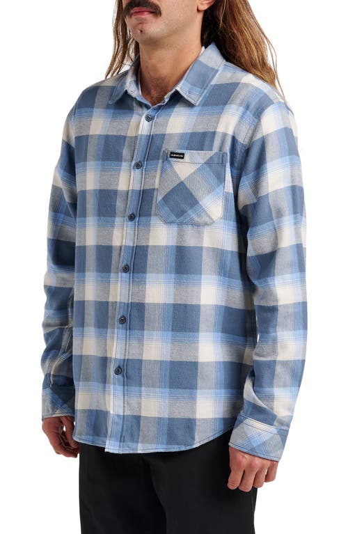 Quiksilver Penmar Check Cotton Flannel Button-up Shirtr In Blue