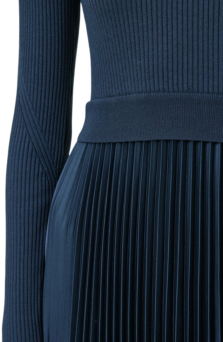 AllSaints Fay Asymmetric Long Sleeve Dress, Alternate, color, Airforce Blue