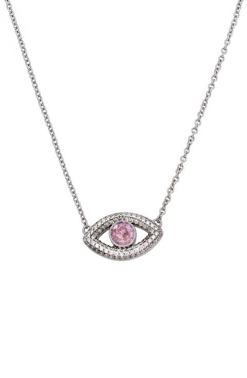 Crystal & CZ Evil Eye Pendant Necklace