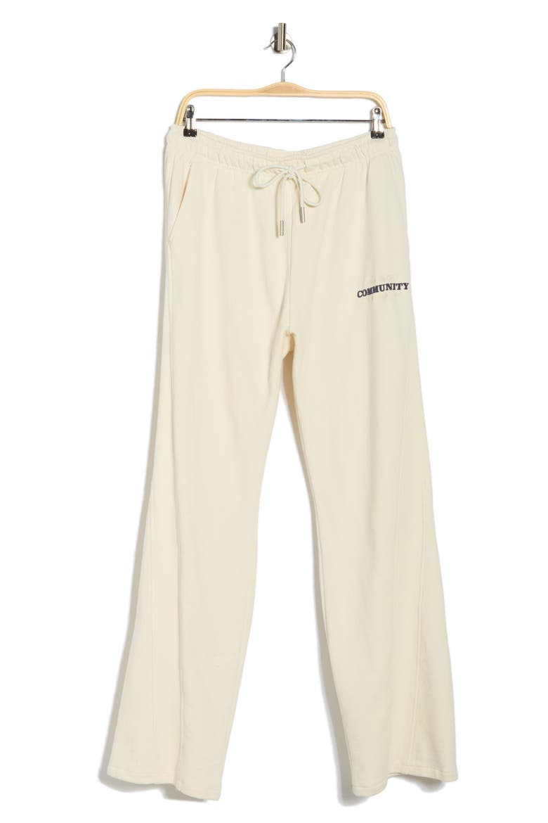 Track Cotton Sweatpants, Alternate, color, BONE